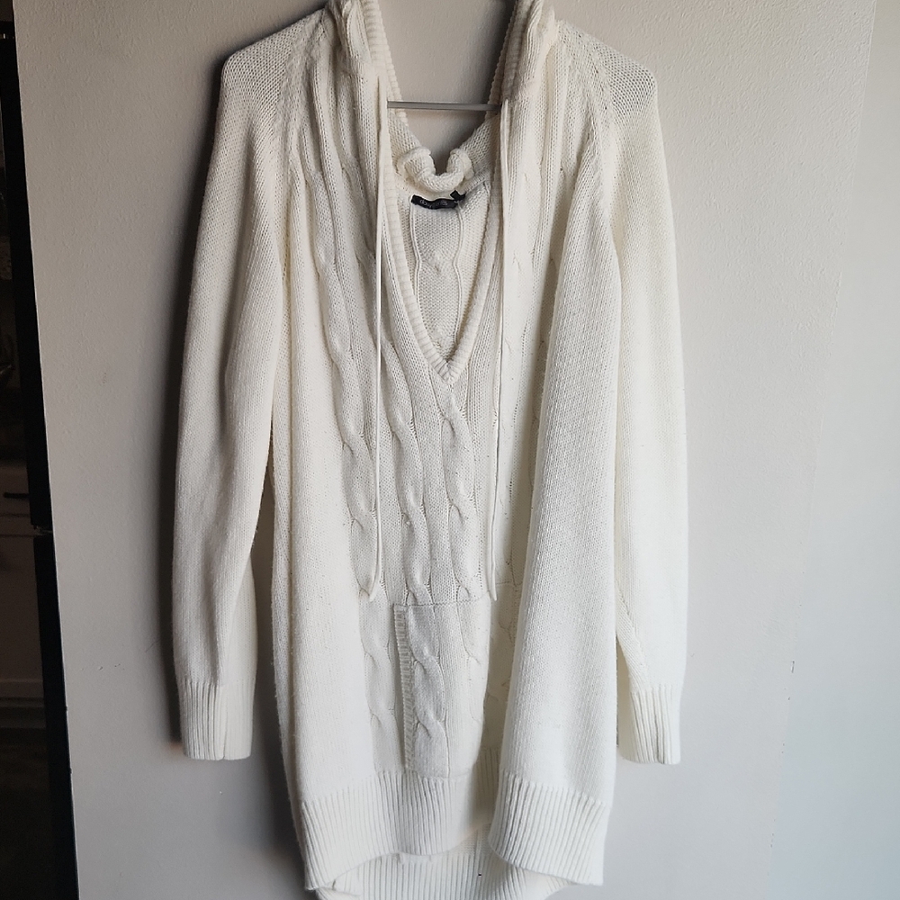 Daisy Fuentes Cream Cowl Neck Sweater